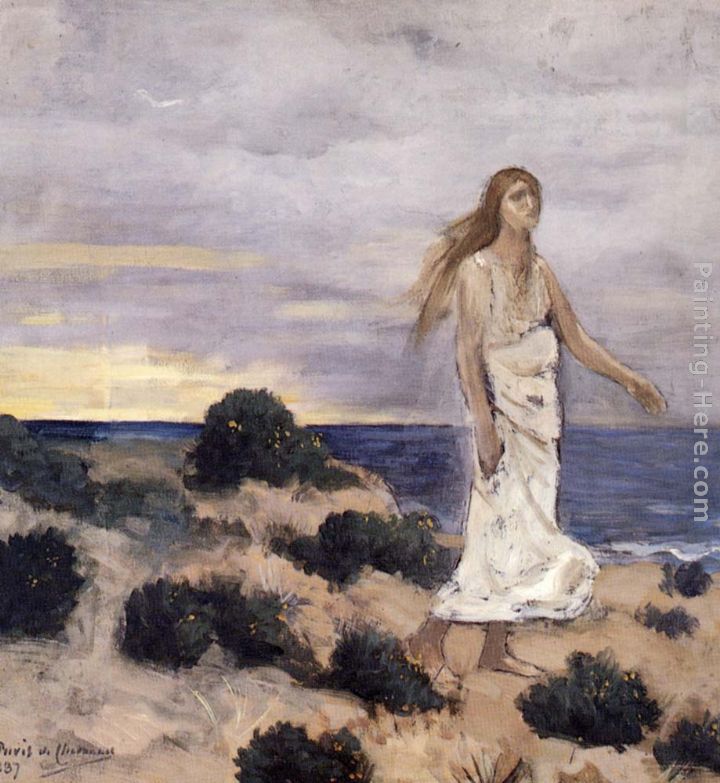 Woman By The Sea painting - Pierre Cecile Puvis de Chavannes Woman By The Sea art painting